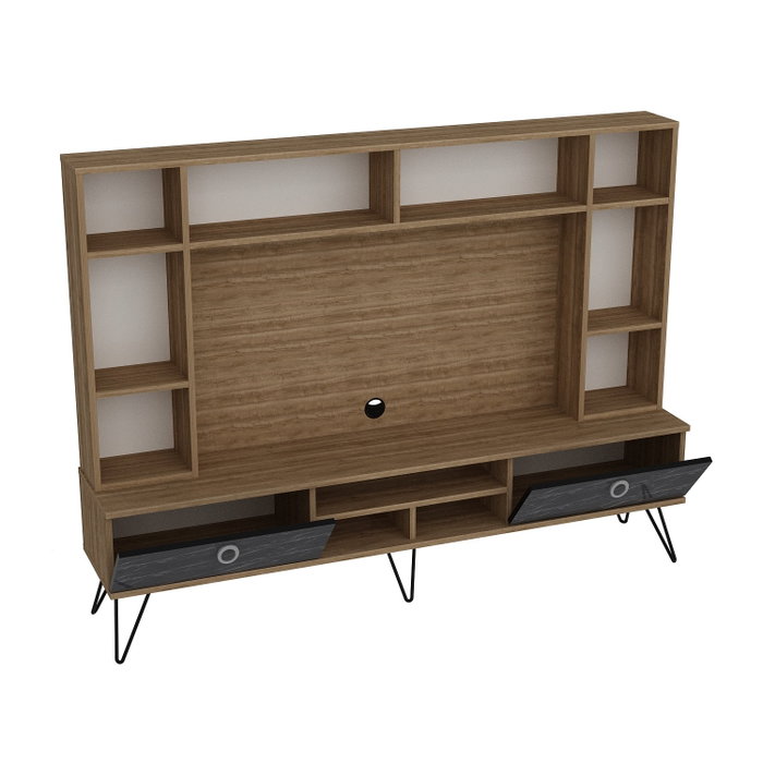 Hanah Home Lorenz Mueble de TV Nogal y Negro Hanah Home Lorenz Mueble de TV Nogal y Negro